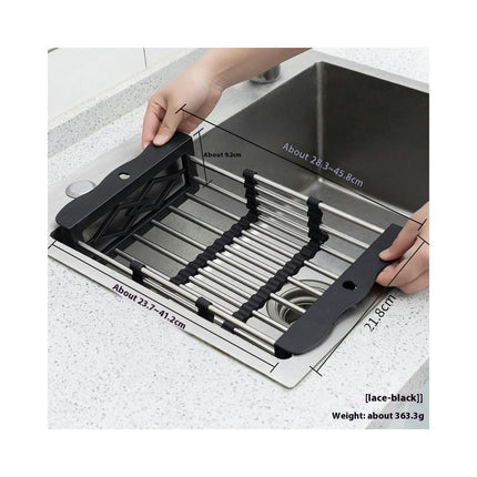 Dish Drying Rack Adjustable Stainless Steel Drainer Basket Drain Tray for Dish Vegetable Fruit On Counter