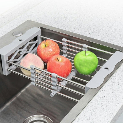 Dish Drying Rack Adjustable Stainless Steel Drainer Basket Drain Tray for Dish Vegetable Fruit On Counter