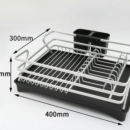 Storage Rack Aluminum Kitchen Sink Drain Single Layer Dish Rack for Household Bowls Cutlery Racks Tool