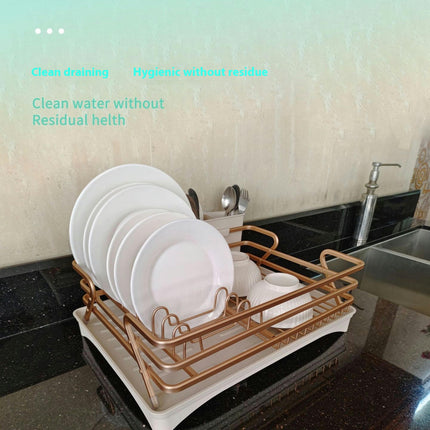 Storage Rack Aluminum Kitchen Sink Drain Single Layer Dish Rack for Household Bowls Cutlery Racks Tool