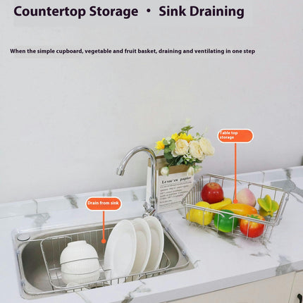 Stainless Steel Drainer Wire Sink Kitchen Foldable Sink Drying Rack Kitchen Sink Drainer Kitchen Tool