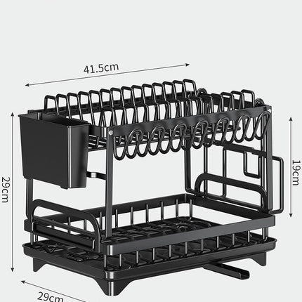 Dish Drying Rack and Drainboard Set for Kitchen Counter Large Stainless Steel Sink Organizer Holder Tool