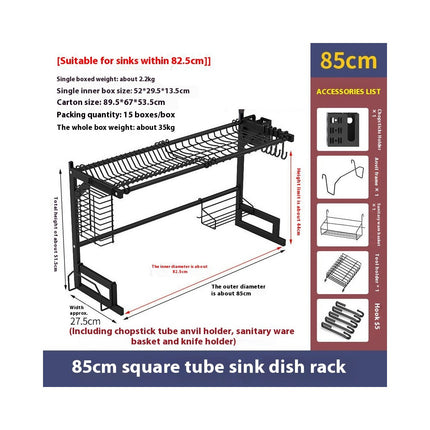 Multifunctional Over The Sink Dish Drying Rack - Adjustable Large Drainer for Kitchen Counter Holder Tool