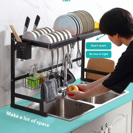 Over The Large Stainless Steel Sink Rack Dish Shelf - for Kitchen Counter Organizer Space Saving Tool