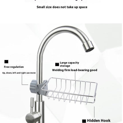 Faucet Hanging Basket Sink Rack Strainer Over Stainless Steel Organizer - for Strainer Kitchen Counter