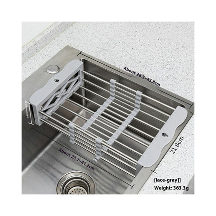 Multifunctional Retractable Stainless Steel Sink Rack | Telescopic with Kitchen Counter Space Saving Tool