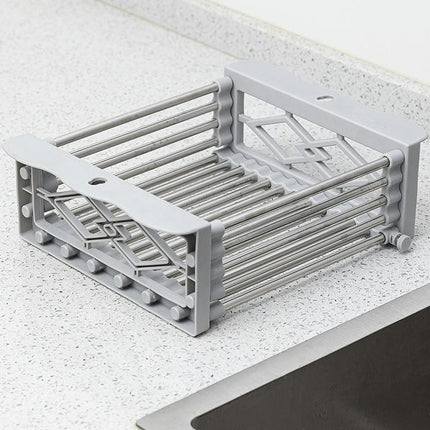 Multifunctional Retractable Stainless Steel Sink Rack | Telescopic with Kitchen Counter Space Saving Tool