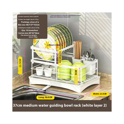 Space-Saving Dish Drying Racks for Kitchen Counter with Drainboard Rustproof Drying Rack Kitchen Tool