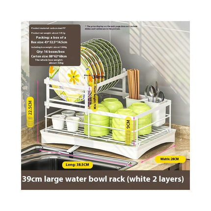 Space-Saving Dish Drying Racks for Kitchen Counter with Drainboard Rustproof Drying Rack Kitchen Tool