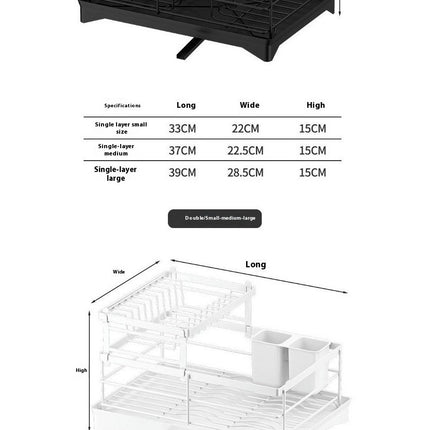 Space-Saving Dish Drying Racks for Kitchen Counter with Drainboard Rustproof Drying Rack Kitchen Tool