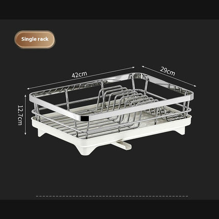 Dish Drying Rack with Auto Drain Dish Racks for Kitchen Counter Knife and Fork Holder 360° Swivel Spout