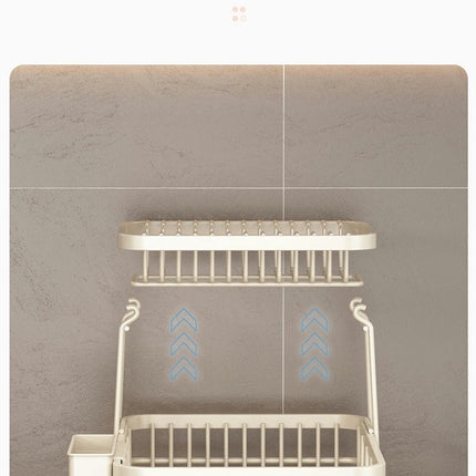 Iron Dish Drying Rack with Drainboard Dish Drainers for Kitchen Counter Sink Adjustable Spout Strainers