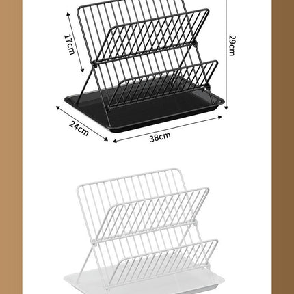 Foldable Dish Drying Rack - with Drainboard Stainless Steel 2 Tier X-Shaped Collapsible Dish Drainer