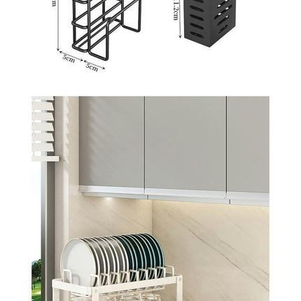 Kitchen Dish Rack Hanging Silverware Dish Drying Rack Organizer Storage Shelf Over The Sink 1 or 2 Tier