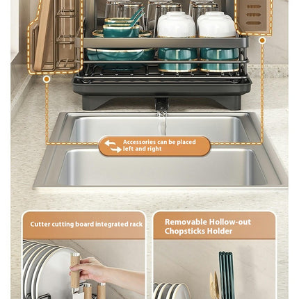 Kitchen Dish Rack Hanging Silverware Dish Drying Rack Organizer Storage Shelf Over The Sink 1 or 2 Tier