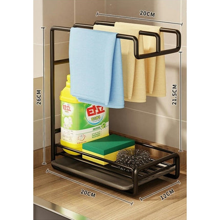 Washcloth Holder Kitchen Storage Wall-Mounted Sink Draine Rack for Dry Dishes & Drain Items Holder Tool