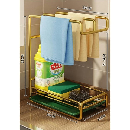 Washcloth Holder Kitchen Storage Wall-Mounted Sink Draine Rack for Dry Dishes & Drain Items Holder Tool