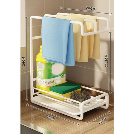 Washcloth Holder Kitchen Storage Wall-Mounted Sink Draine Rack for Dry Dishes & Drain Items Holder Tool