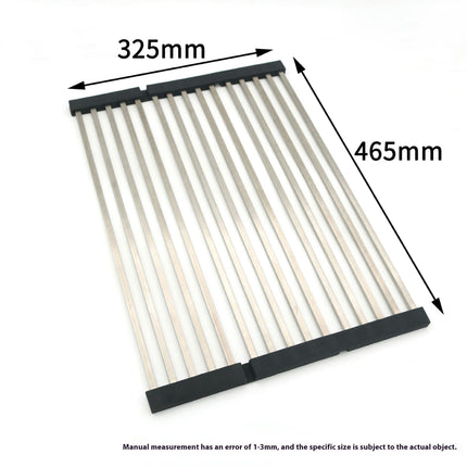 Roll Up Dish Drying Rack Stainless Steel and Silicone Dish Drying Mat Over The Sink Foldable Drainer