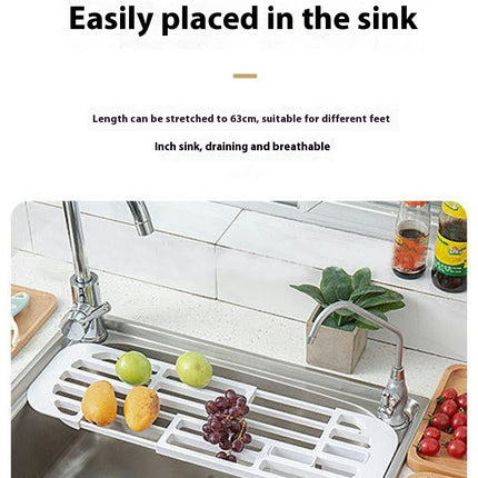 Retractable Drainer Basket Rack Kitchen Colander Vessel Foldable Kitchen Dishes Drain Sink Holder Tool