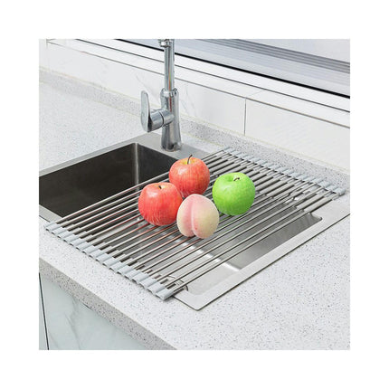 Multipurpose Roll Over The Dish Rack Portable Rolling Dish Drainer-for Kitchen Sink Accessories Tool