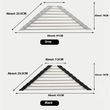 Multi Functional Kitchen Basket Sink Drainer Folding Dish Drying Rack Over Sink Triangular Drain Basket