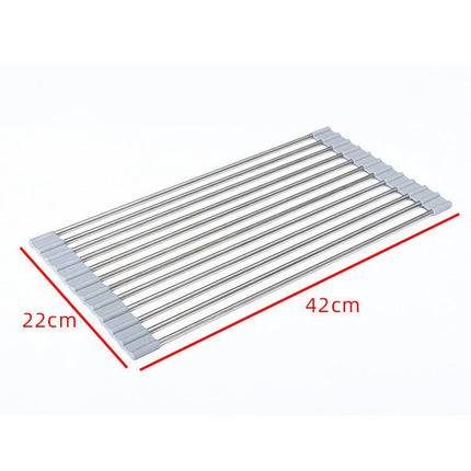 Roll up Dish Drying - Over The Kitchen Sink Rack Portable Dish Drainer Foldable Kitchen Multipurpose