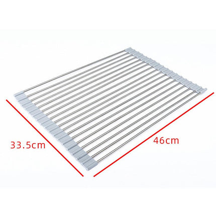 Roll up Dish Drying - Over The Kitchen Sink Rack Portable Dish Drainer Foldable Kitchen Multipurpose