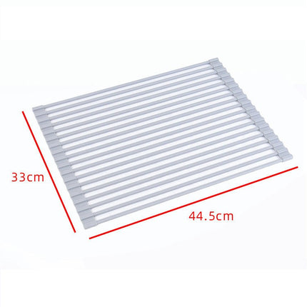 Roll up Dish Drying - Over The Kitchen Sink Rack Portable Dish Drainer Foldable Kitchen Multipurpose