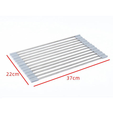 Roll up Dish Drying - Over The Kitchen Sink Rack Portable Dish Drainer Foldable Kitchen Multipurpose