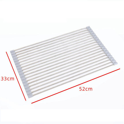 Roll up Dish Drying - Over The Kitchen Sink Rack Portable Dish Drainer Foldable Kitchen Multipurpose