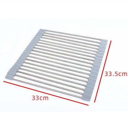 Roll up Dish Drying - Over The Kitchen Sink Rack Portable Dish Drainer Foldable Kitchen Multipurpose