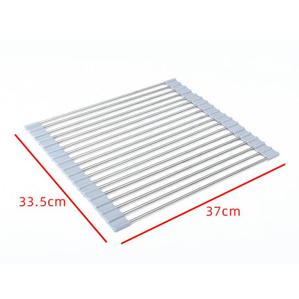 Roll up Dish Drying - Over The Kitchen Sink Rack Portable Dish Drainer Foldable Kitchen Multipurpose