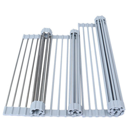 Roll up Dish Drying - Over The Kitchen Sink Rack Portable Dish Drainer Foldable Kitchen Multipurpose