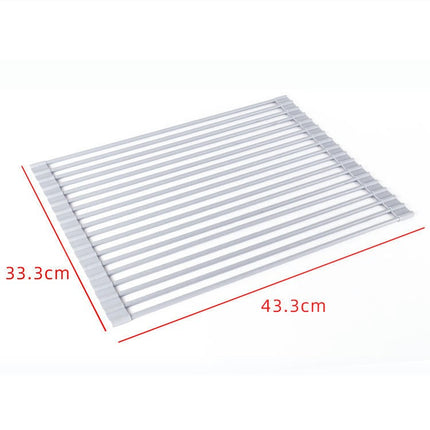 Roll up Dish Drying - Over The Kitchen Sink Rack Portable Dish Drainer Foldable Kitchen Multipurpose