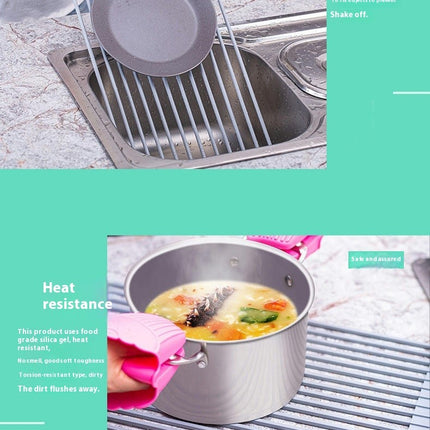 Roll up Dish Drying - Over The Kitchen Sink Rack Portable Dish Drainer Foldable Kitchen Multipurpose