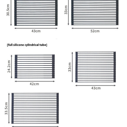 Multipurpose Roll Up Rack Heat Resistant Anti Slip Silicone Coated Steel Dish Drainer-for Kitchen Sink