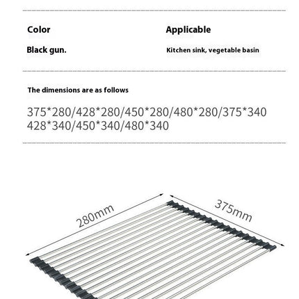 Roll Up Dish Adjustable Over Sink Dish Drying Rack - for Kitchen Foldable Sink Counter to Drain Items