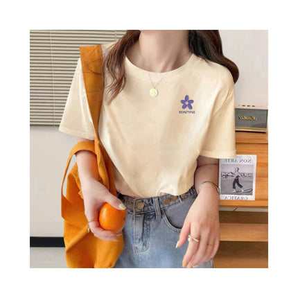 Women's Casual Basic Short Sleeve Loose T-Shirt Round Neck Tee Tops