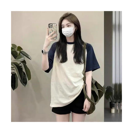 Women's Summer Short Sleeve Crewneck Raglan T-Shirt Casual Loose Tee Tops