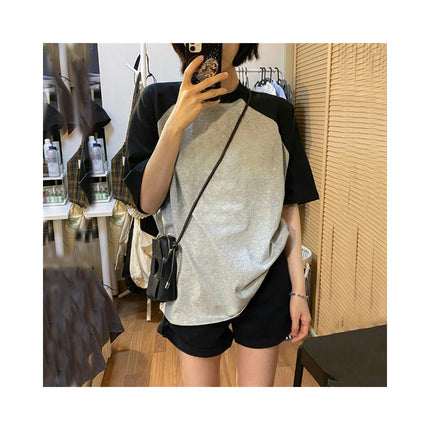 Women's Summer Short Sleeve Crewneck Raglan T-Shirt Casual Loose Tee Tops