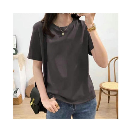 Women's Casual Short Sleeve Round Neck Tops Loose Fit Tee Shirts Basic Tops