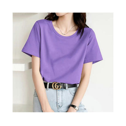 Women's Basic Short Sleeve Shirts Casual Going Out Tops Crew Neck T-Shirts Top