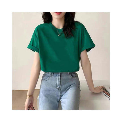 Women's Basic Short Sleeve Shirts Casual Going Out Tops Crew Neck T-Shirts Top