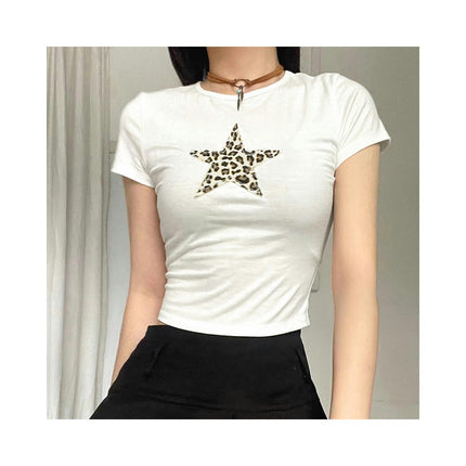 Women's Summer Causal Short Sleeve Round Neck Crop Tops Basic Tee T-Shirt