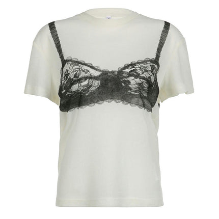 Womens Summer Tops Crew Neck Lace Splicing T Shirts Casual Short Sleeve Tops