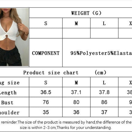 Women's Summer Sexy Deep V Neck Short Sleeve Crop Top Slim Fit T Shirts