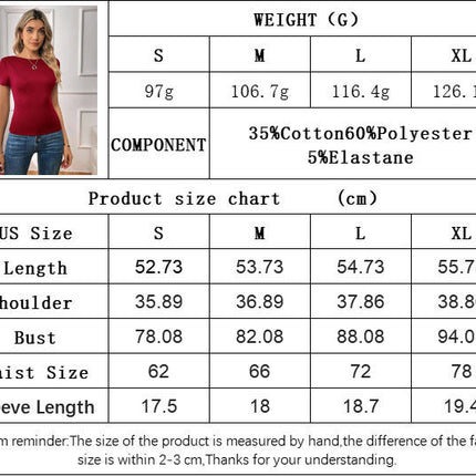 Women Slim Fit Short Sleeve Round Neck Crop Top Sexy Backless Summer T Shirts