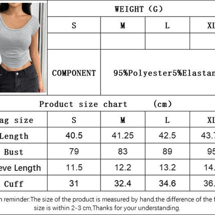 Womens Short Sleeve Scoop Neck Basic Crop Top Summer Ruched Slim Fit T Shirt