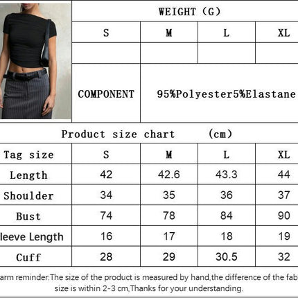 Women's Short Sleeve Summer Crop Tops Ruched Slim Fit Going Out T Shirts